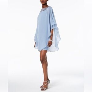 NWT Xscape Embellished Chiffon Overlay Sheath Dress Size 6 Petite